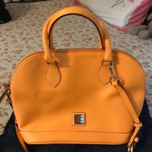 Dooney & Burke Zip Zip Satchel- Bright orange